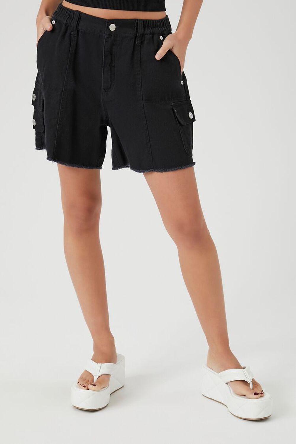 High-Rise Cargo Shorts